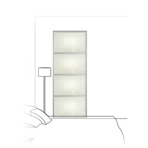 Heritage Soft White Glass - 4 Panel - Standard Sized Sliding - image #1