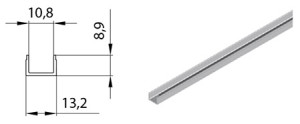 Mount profile to be used with single recessed bottom track sliding wardrobe doors